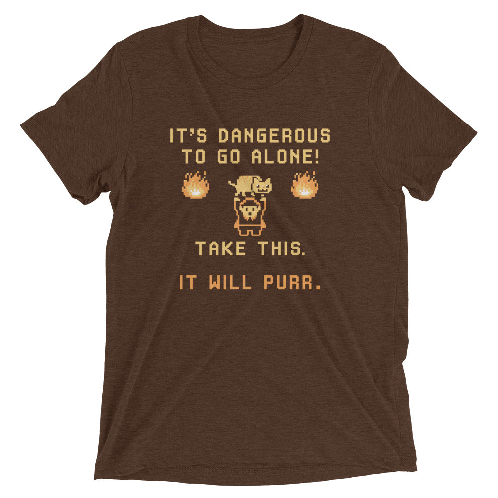 It's Dangerous To Go Alone Men's Tri-Blend Tee Hoodie, Sweatshirt | PureTeeCo.com (Image 3)
