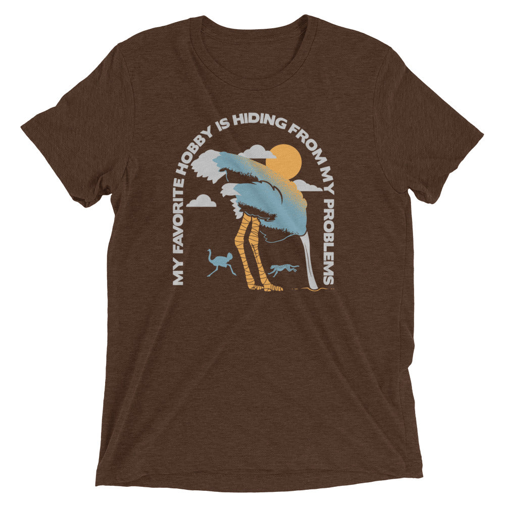 My Favorite Hobby Is Hiding From My Problems Men's Tri-Blend Tee Hoodie, Sweatshirt | PureTeeCo.com (Image 4)