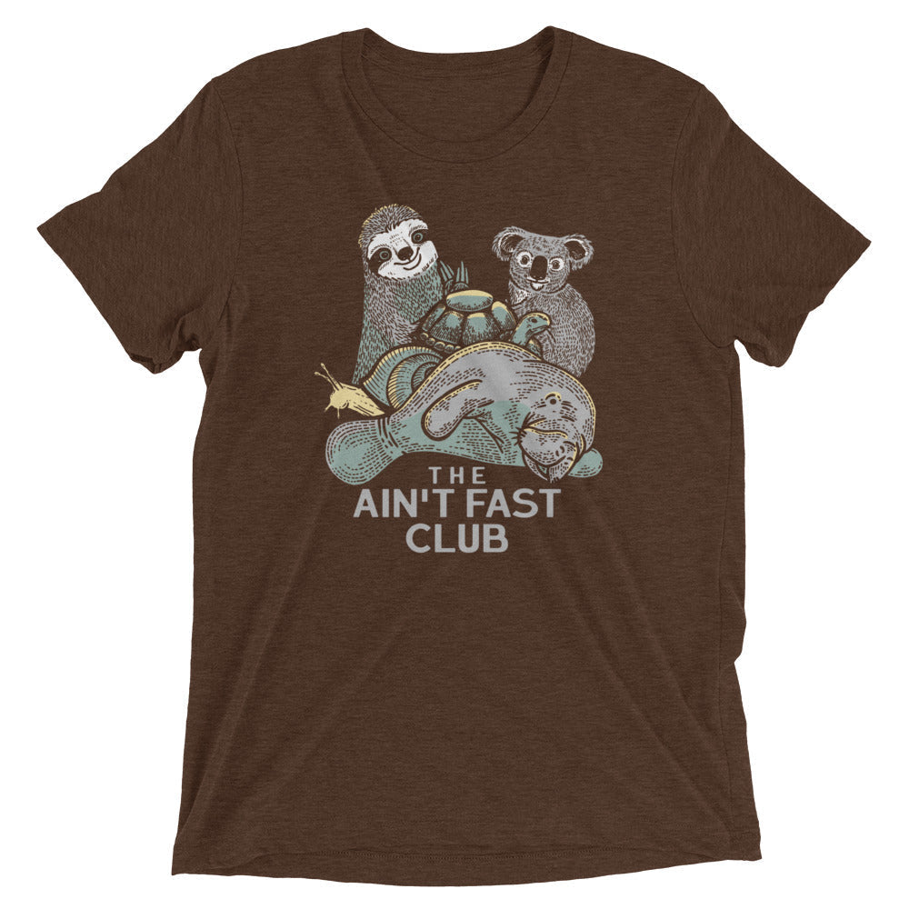 The Ain't Fast Club Men's Tri-Blend Tee Hoodie, Sweatshirt | PureTeeCo.com (Image 3)