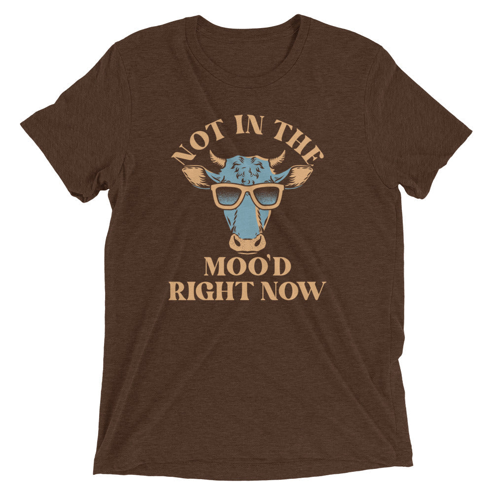 Not In The Moo'd Right Now Men's Tri-Blend Tee Hoodie, Sweatshirt | PureTeeCo.com (Image 5)