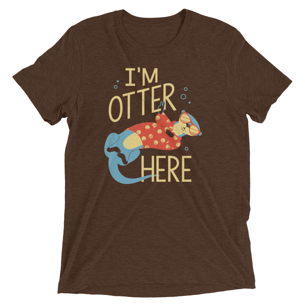 I'm Otter Here Men's Tri-Blend Tee Hoodie, Sweatshirt | PureTeeCo.com (Image 5)