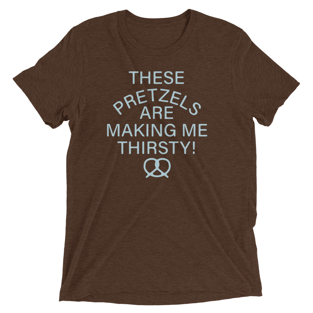 These Pretzels Are Making Me Thirsty! Men's Tri-Blend Tee Hoodie, Sweatshirt | PureTeeCo.com (Image 4)