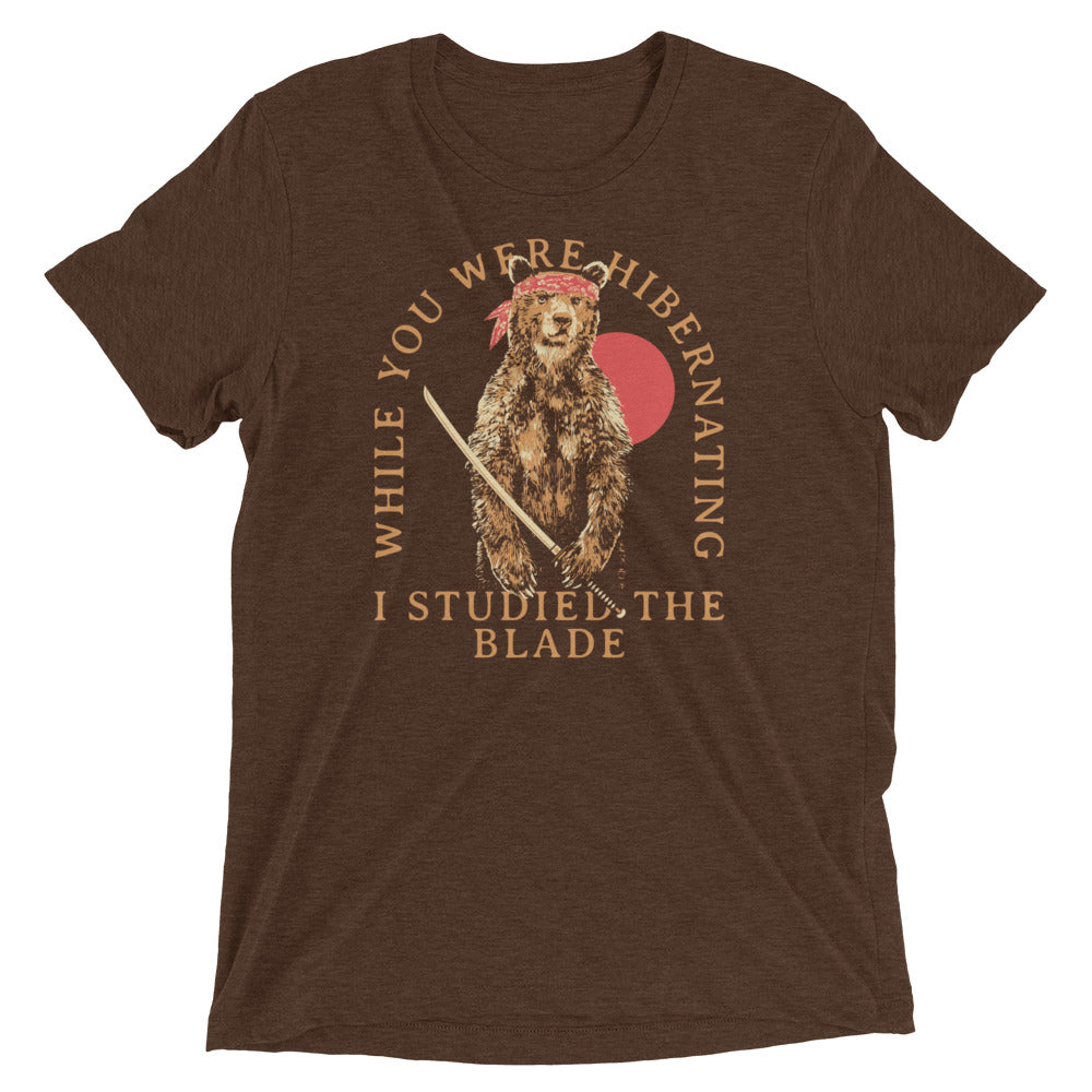 I Studied The Blade Men's Tri-Blend Tee Hoodie, Sweatshirt | PureTeeCo.com (Image 3)