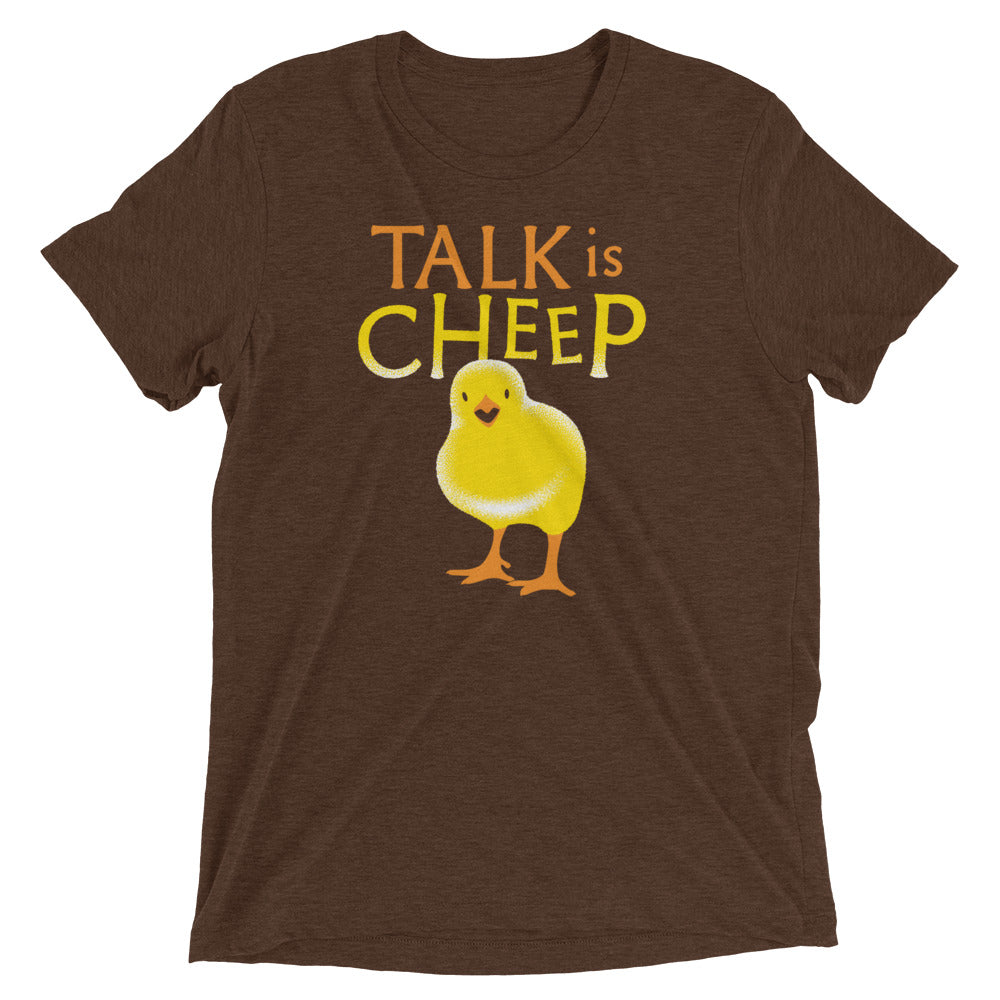 Talk Is Cheep Men's Tri-Blend Tee Hoodie, Sweatshirt | PureTeeCo.com (Image 4)
