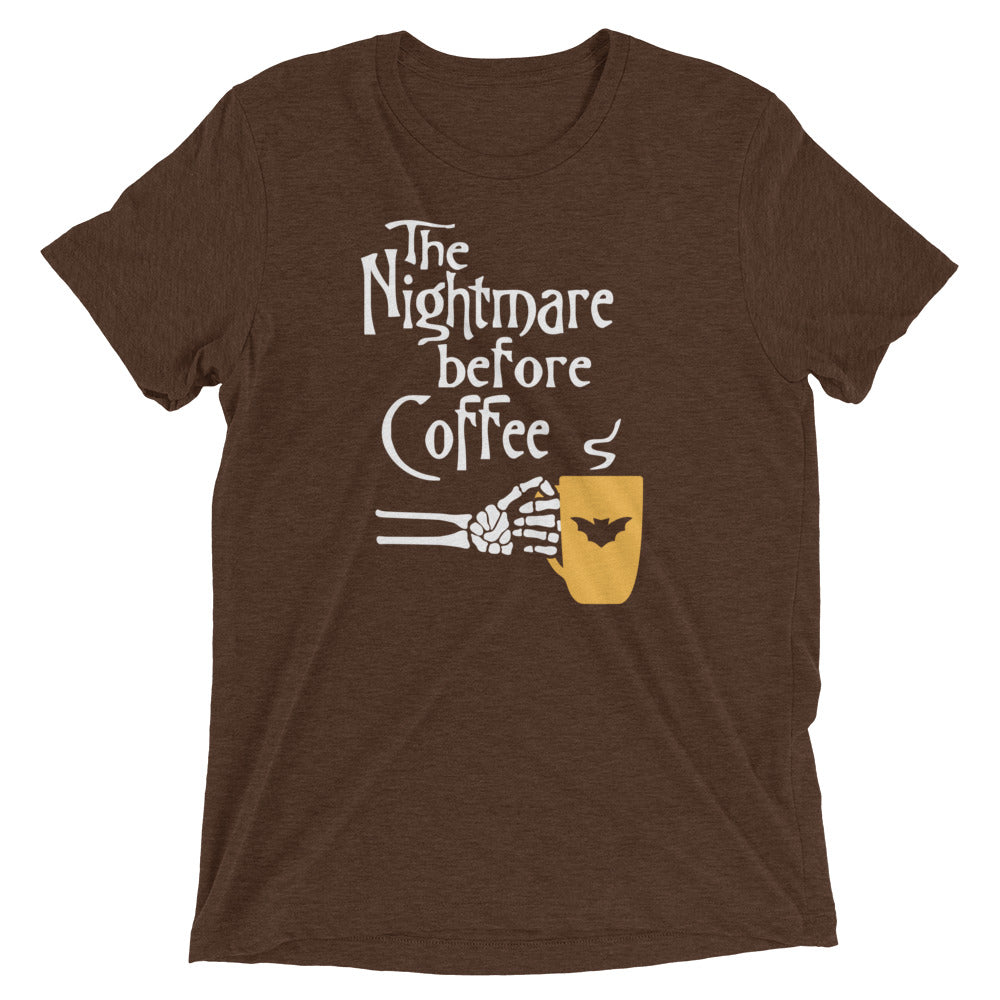 The Nightmare Before Coffee Men's Tri-Blend Tee Hoodie, Sweatshirt | PureTeeCo.com (Image 4)