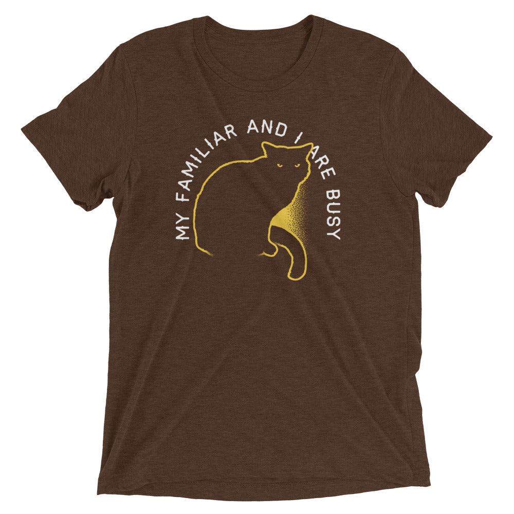 My Familiar And I Are Busy Men's Tri-Blend Tee Hoodie, Sweatshirt | PureTeeCo.com (Image 3)
