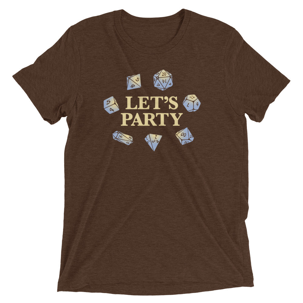 Let's Party Dice Men's Tri-Blend Tee Hoodie, Sweatshirt | PureTeeCo.com (Image 2)