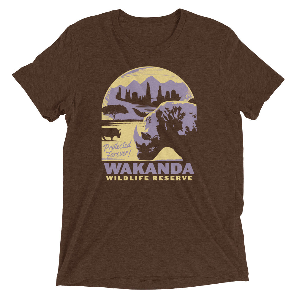 Wakanda Wildlife Reserve Men's Tri-Blend Tee Hoodie, Sweatshirt | PureTeeCo.com (Image 3)
