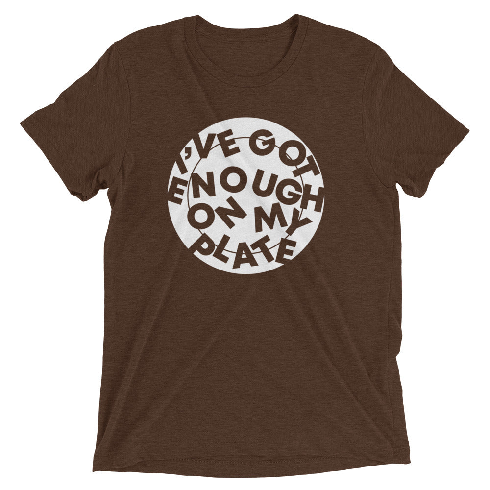 I've Got Enough On My Plate Men's Tri-Blend Tee Hoodie, Sweatshirt | PureTeeCo.com (Image 3)