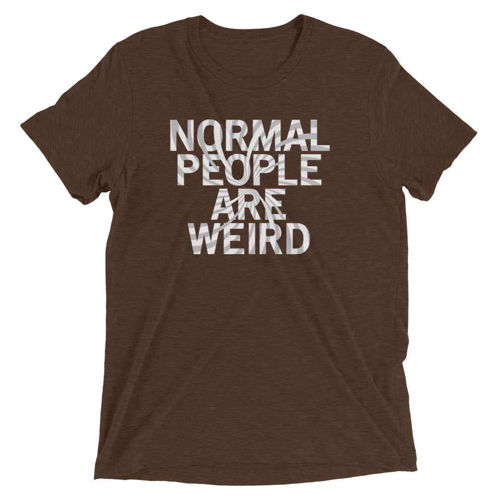 Normal People Are Weird Men's Tri-Blend Tee Hoodie, Sweatshirt | PureTeeCo.com (Image 3)