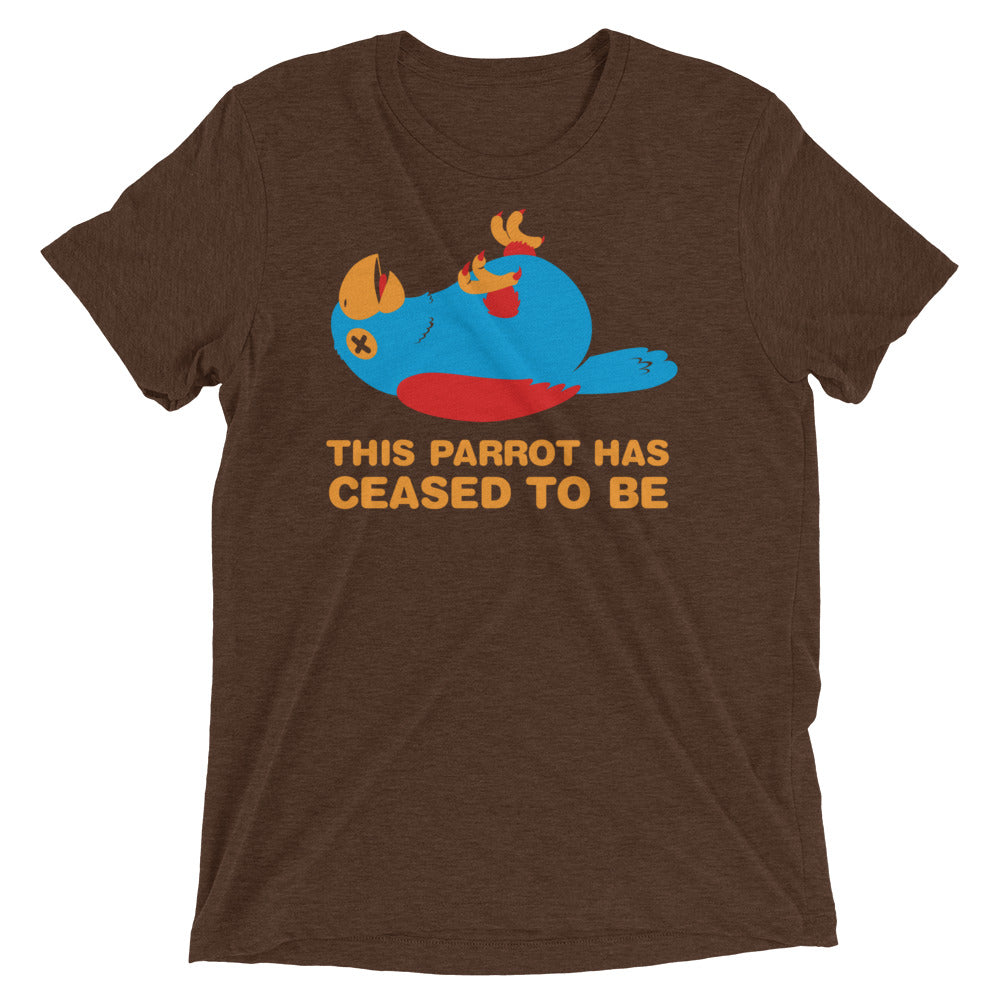 This Parrot Has Ceased To Be Men's Tri-Blend Tee Hoodie, Sweatshirt | PureTeeCo.com (Image 4)
