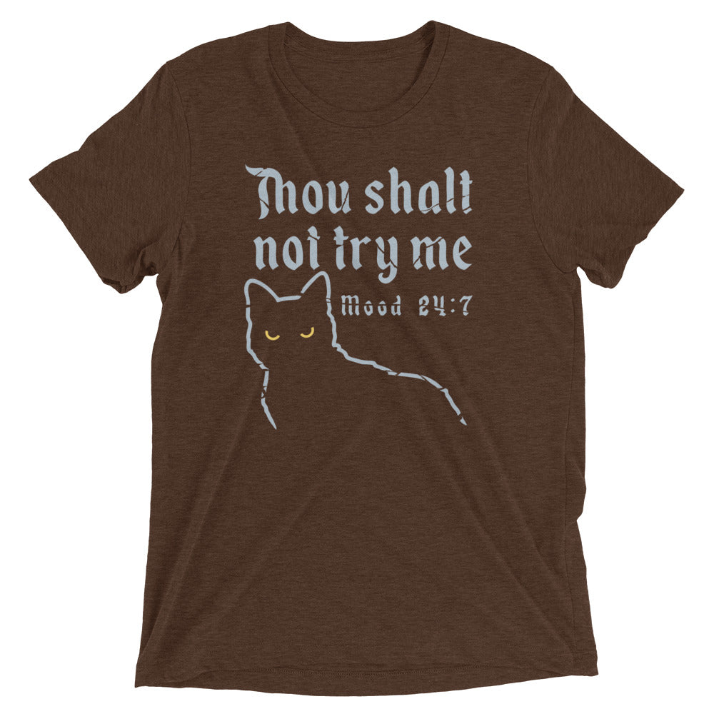 Thou Shalt Not Try Me Men's Tri-Blend Tee Hoodie, Sweatshirt | PureTeeCo.com (Image 2)