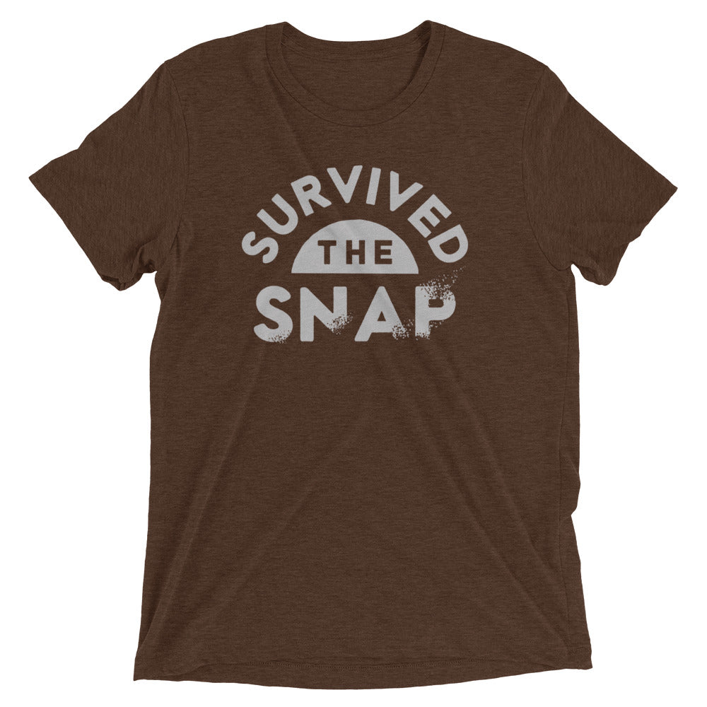 Survived The Snap Men's Tri-Blend Tee Hoodie, Sweatshirt | PureTeeCo.com (Image 3)