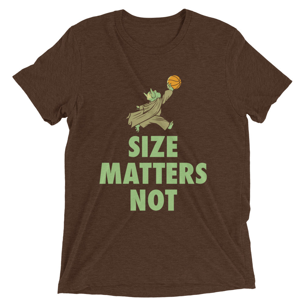 Size Matters Not Men's Tri-Blend Tee Hoodie, Sweatshirt | PureTeeCo.com (Image 4)