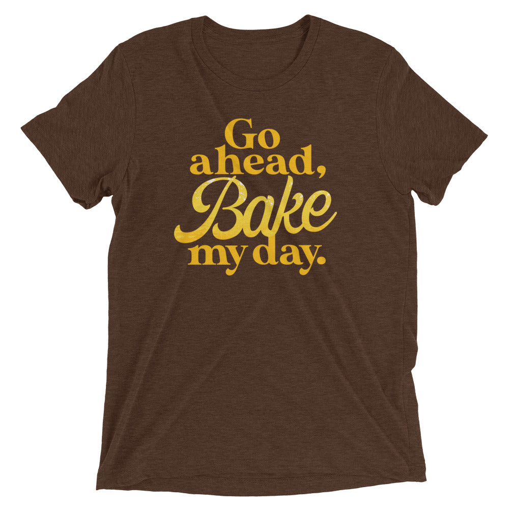 Go Ahead, Bake My Day Men's Tri-Blend Tee Hoodie, Sweatshirt | PureTeeCo.com (Image 3)