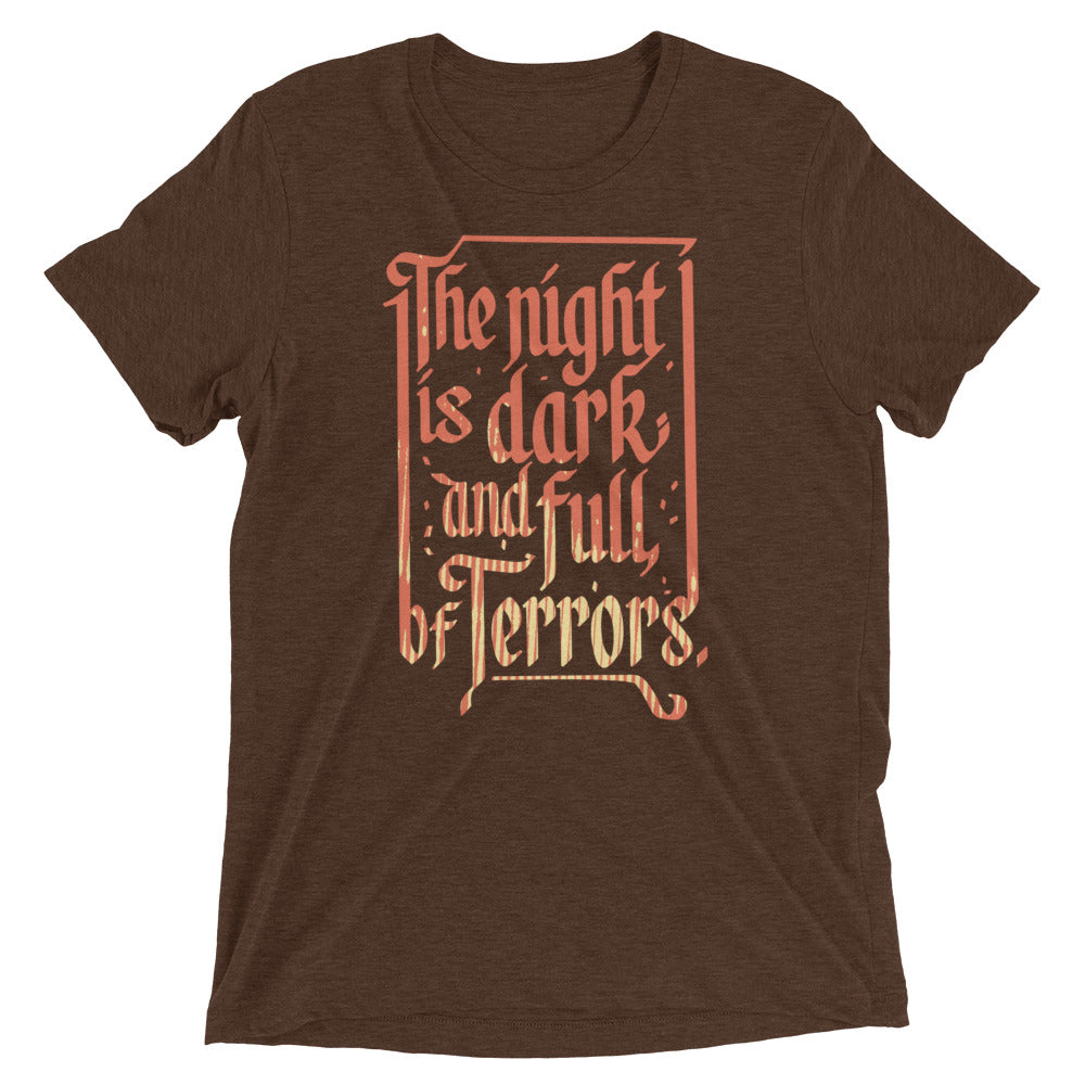 The Night Is Dark And Full Of Terrors Men's Tri-Blend Tee Hoodie, Sweatshirt | PureTeeCo.com (Image 2)