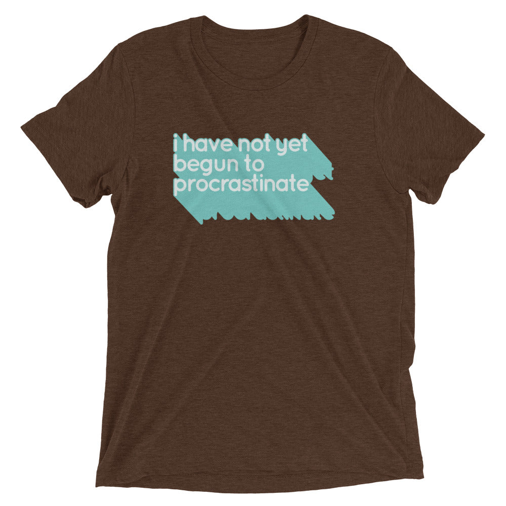 Not Begun To Procrastinate Men's Tri-Blend Tee Hoodie, Sweatshirt | PureTeeCo.com (Image 3)