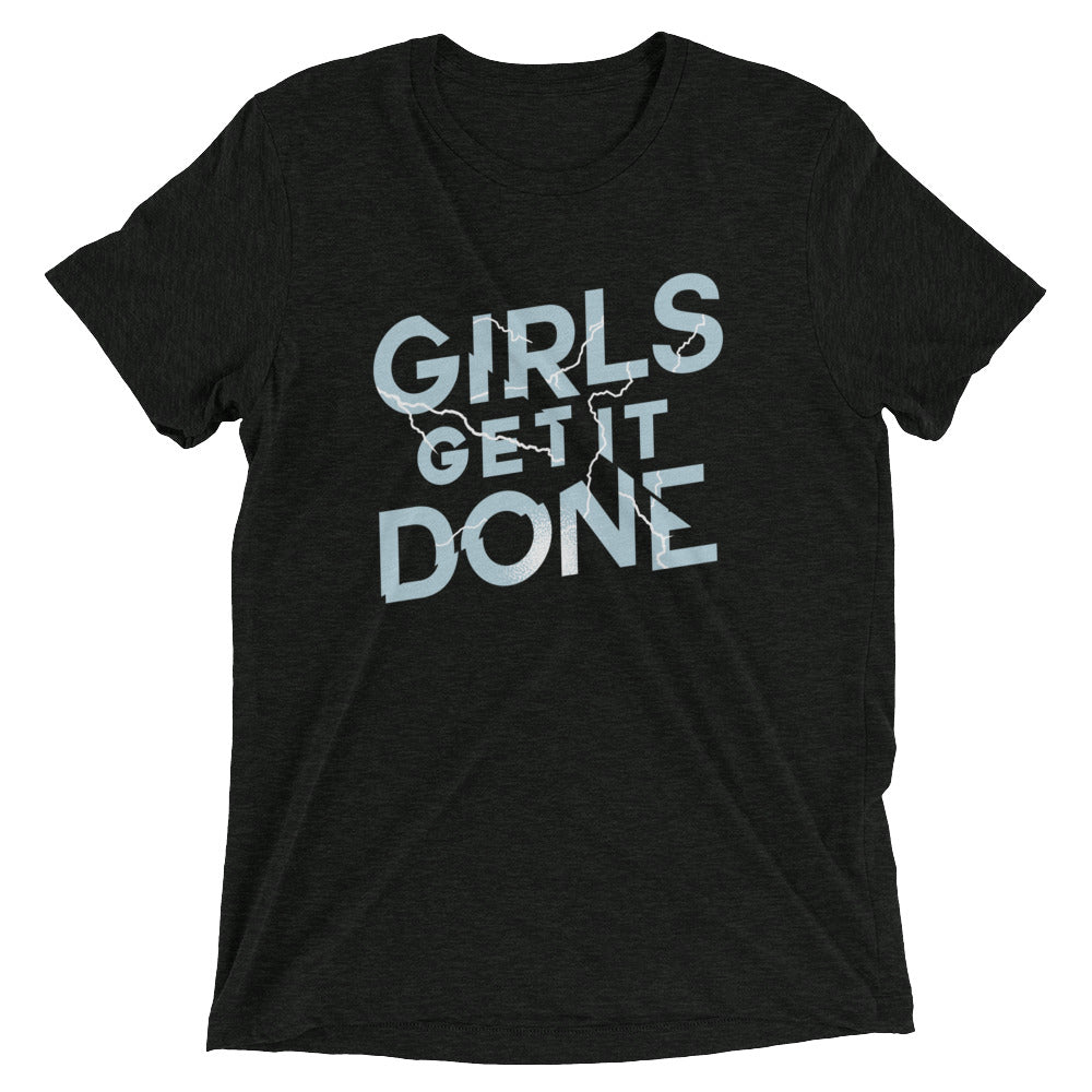 Girls Get It Done Men's Tri-Blend Tee Hoodie, Sweatshirt | PureTeeCo.com (Image 1)