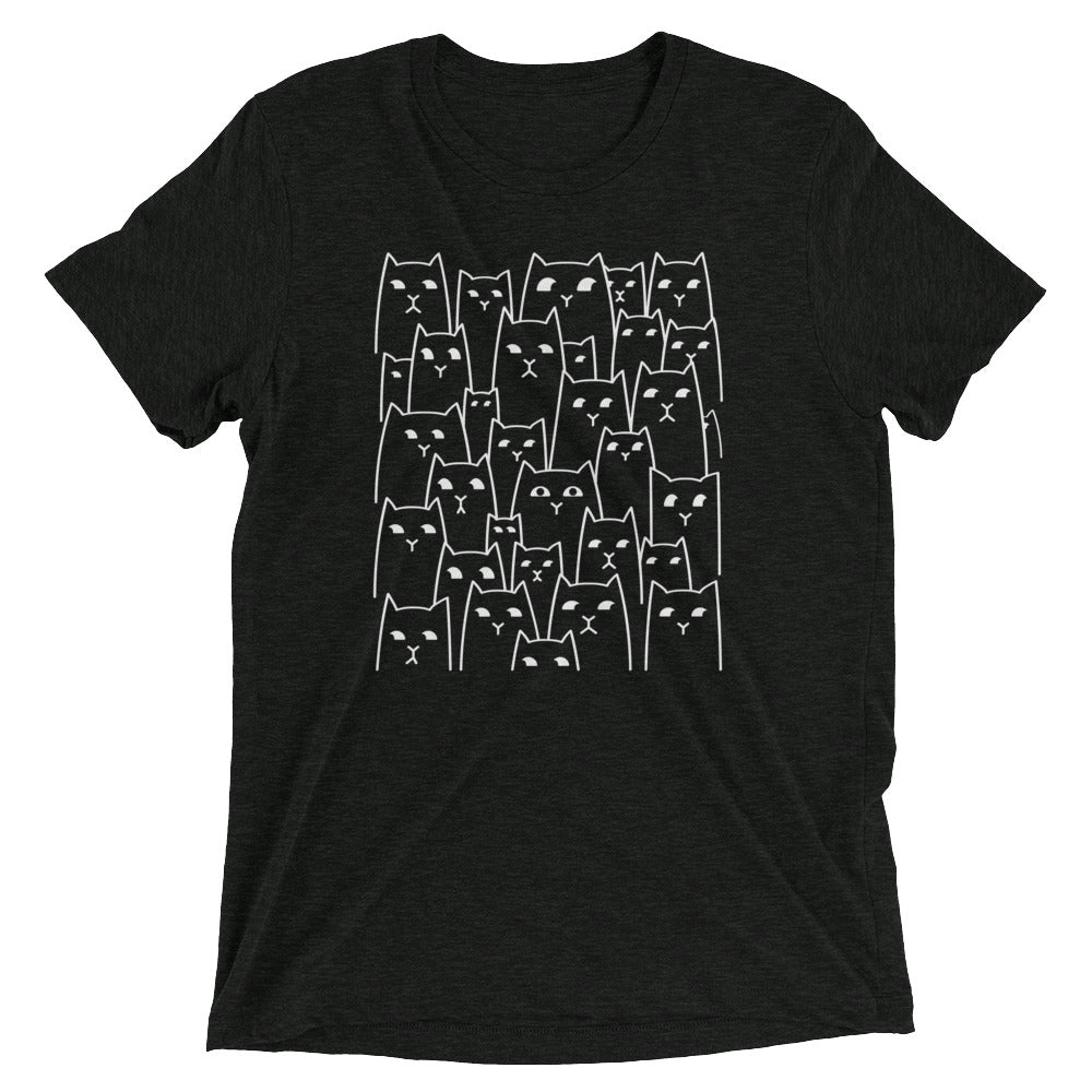 Suspicious Cats Men's Tri-Blend Tee Hoodie, Sweatshirt | PureTeeCo.com (Image 2)