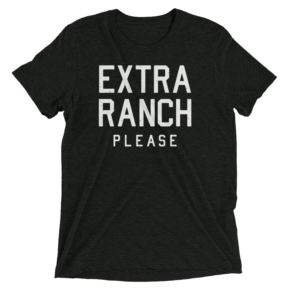 Extra Ranch Please Men's Tri-Blend Tee Hoodie, Sweatshirt | PureTeeCo.com (Image 2)