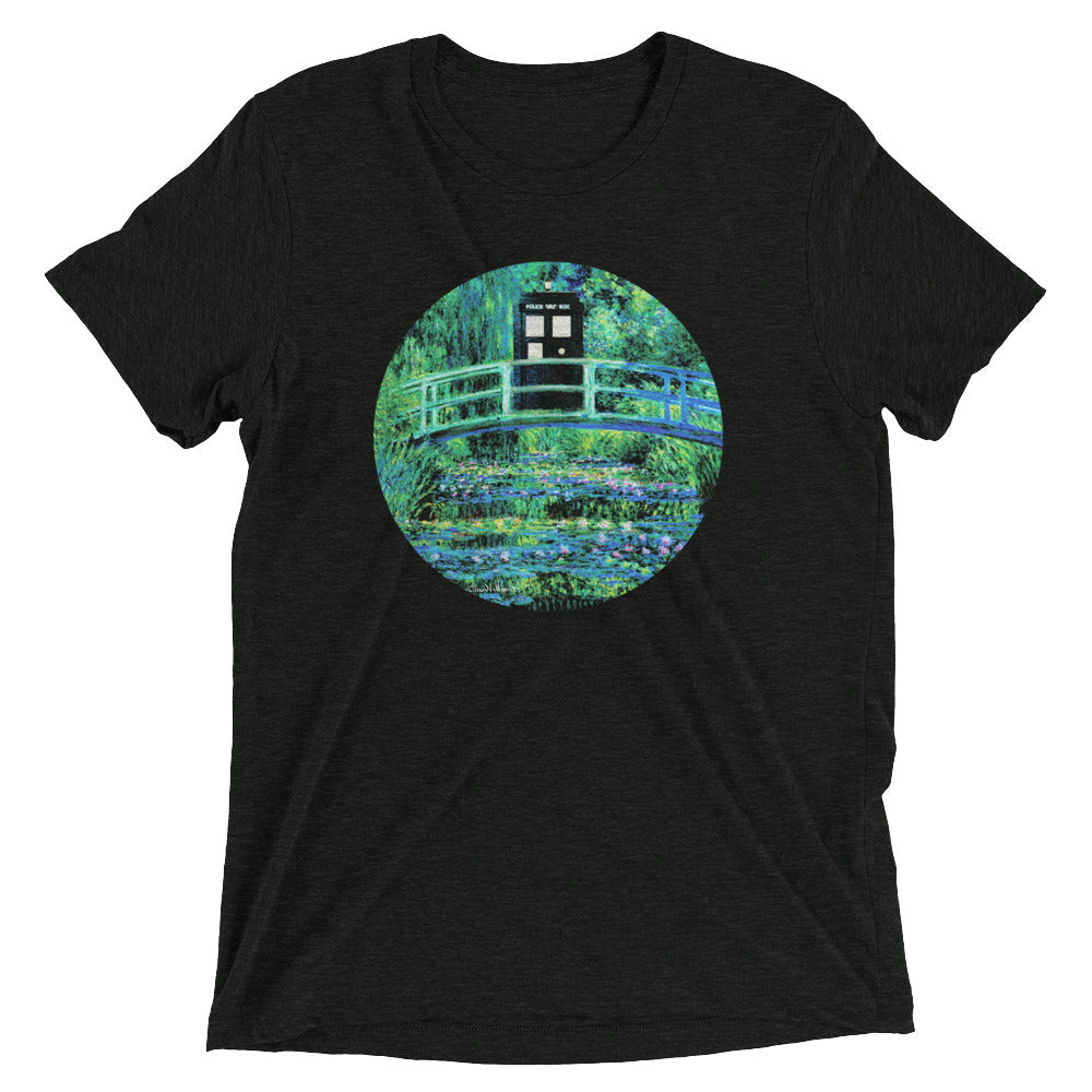 Water Lilies Police Box Men's Tri-Blend Tee Hoodie, Sweatshirt | PureTeeCo.com (Image 2)