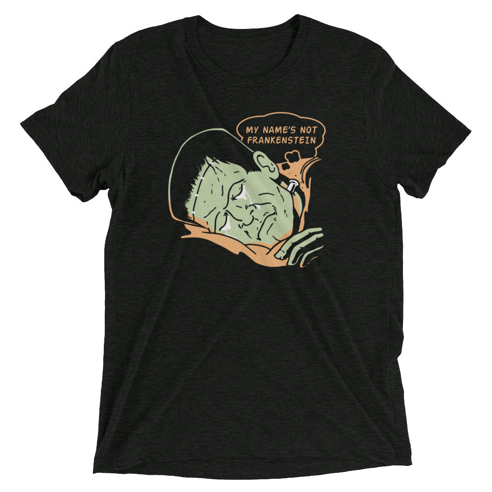 My Name's Not Frankenstein Men's Tri-Blend Tee Hoodie, Sweatshirt | PureTeeCo.com (Image 1)
