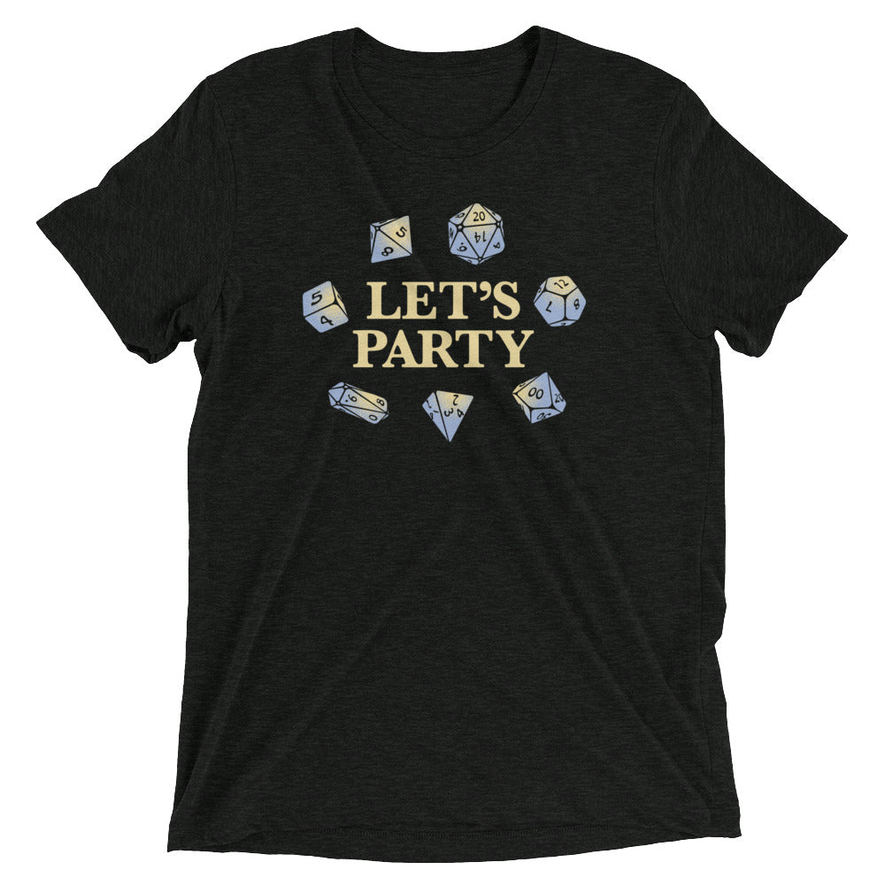 Let's Party Dice Men's Tri-Blend Tee Hoodie, Sweatshirt | PureTeeCo.com (Image 1)