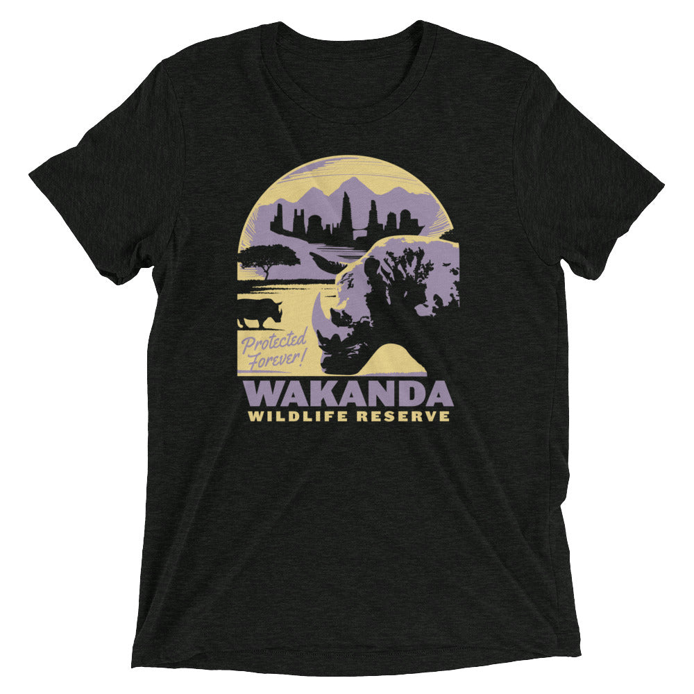 Wakanda Wildlife Reserve Men's Tri-Blend Tee Hoodie, Sweatshirt | PureTeeCo.com (Image 1)