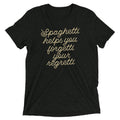 Spaghetti Helps You Forgetti Your Regretti Men's Tri-Blend Tee Hoodie, Sweatshirt | PureTeeCo.com (Image 1)