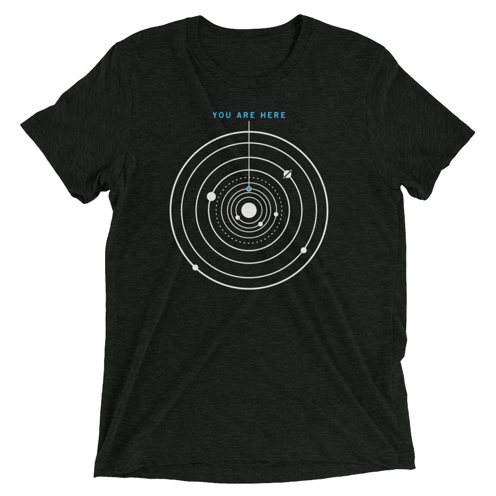 You Are Here Men's Tri-Blend Tee Hoodie, Sweatshirt | PureTeeCo.com (Image 1)