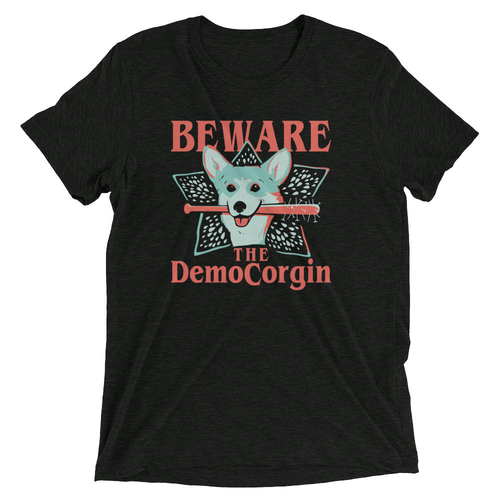 The DemoCorgin Men's Tri-Blend Tee Hoodie, Sweatshirt | PureTeeCo.com (Image 1)