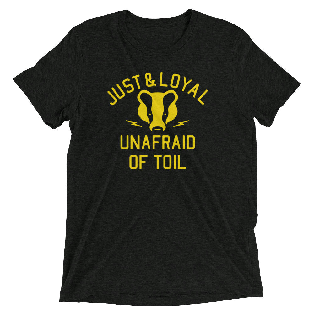 Just And Loyal, Unafraid Of Toil Men's Tri-Blend Tee Hoodie, Sweatshirt | PureTeeCo.com (Image 1)