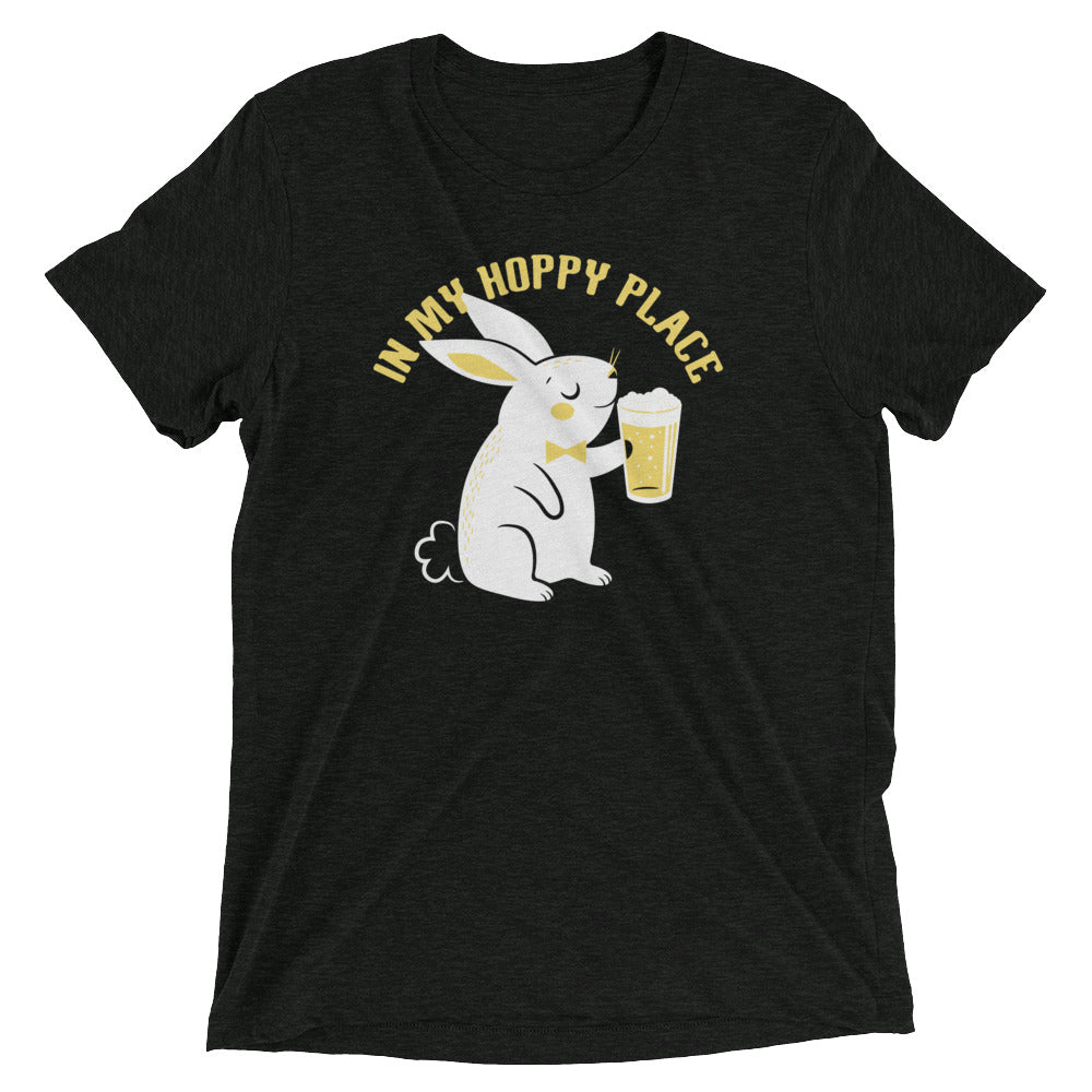 In My Hoppy Place Men's Tri-Blend Tee Hoodie, Sweatshirt | PureTeeCo.com (Image 3)