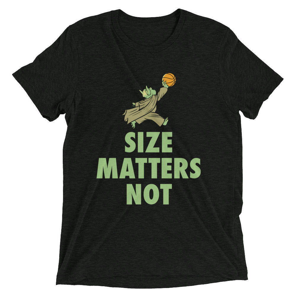 Size Matters Not Men's Tri-Blend Tee Hoodie, Sweatshirt | PureTeeCo.com (Image 2)