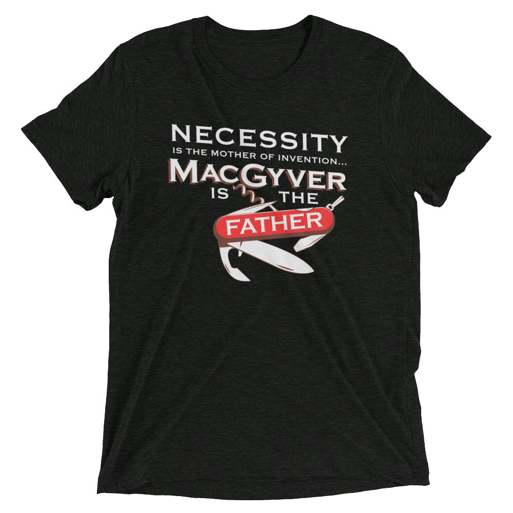 Necessity Is The Mother Men's Tri-Blend Tee Hoodie, Sweatshirt | PureTeeCo.com (Image 2)