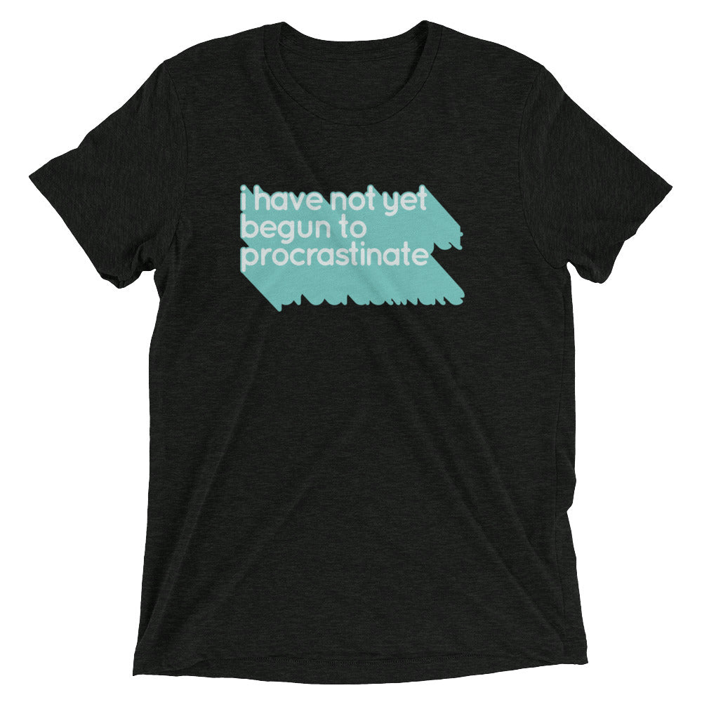 Not Begun To Procrastinate Men's Tri-Blend Tee Hoodie, Sweatshirt | PureTeeCo.com (Image 2)