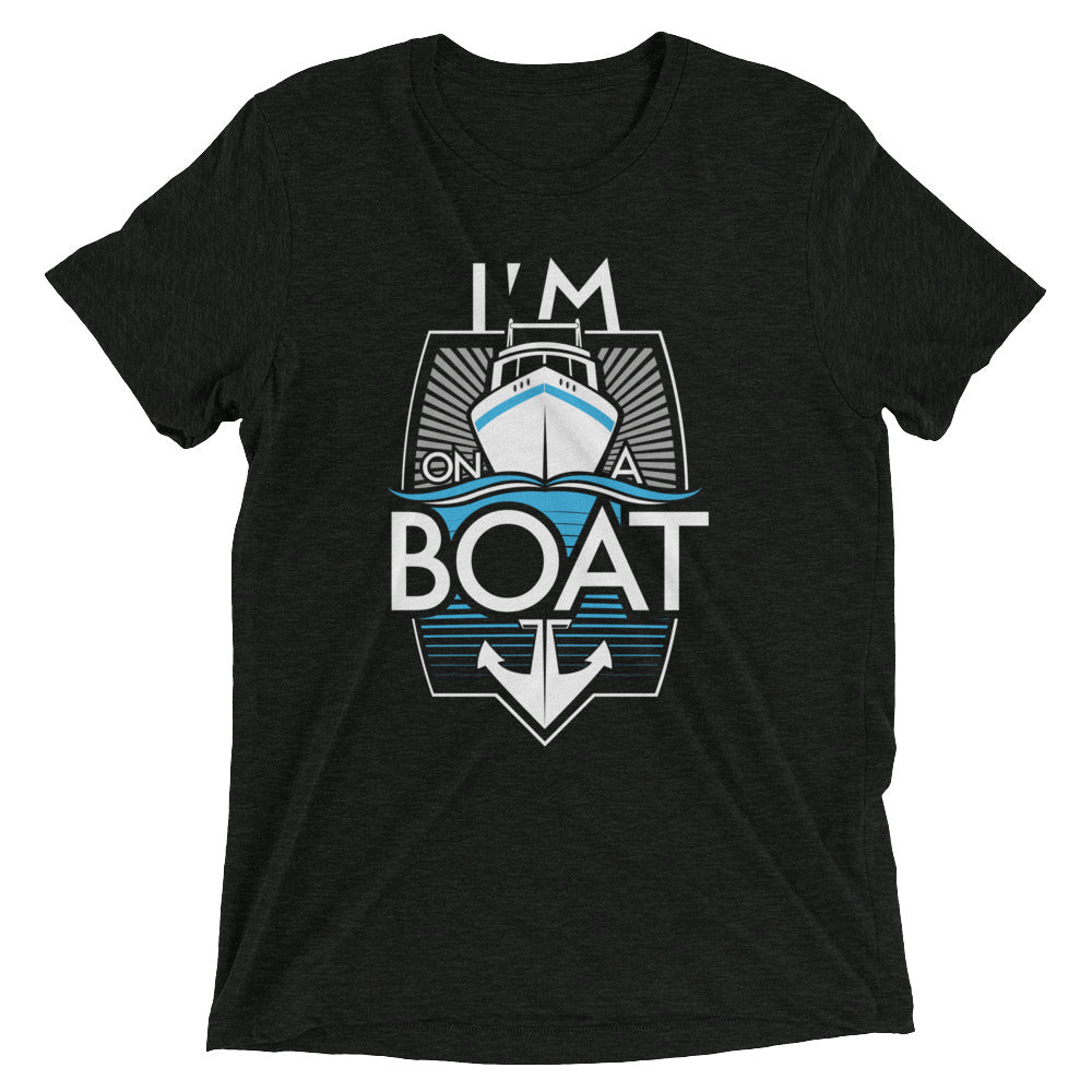 I'm On A Boat Men's Tri-Blend Tee Hoodie, Sweatshirt | PureTeeCo.com (Image 2)