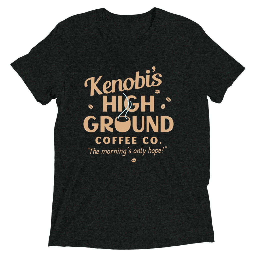 Kenobi's High Ground Coffee Co Men's Tri-Blend Tee Hoodie, Sweatshirt | PureTeeCo.com (Image 2)
