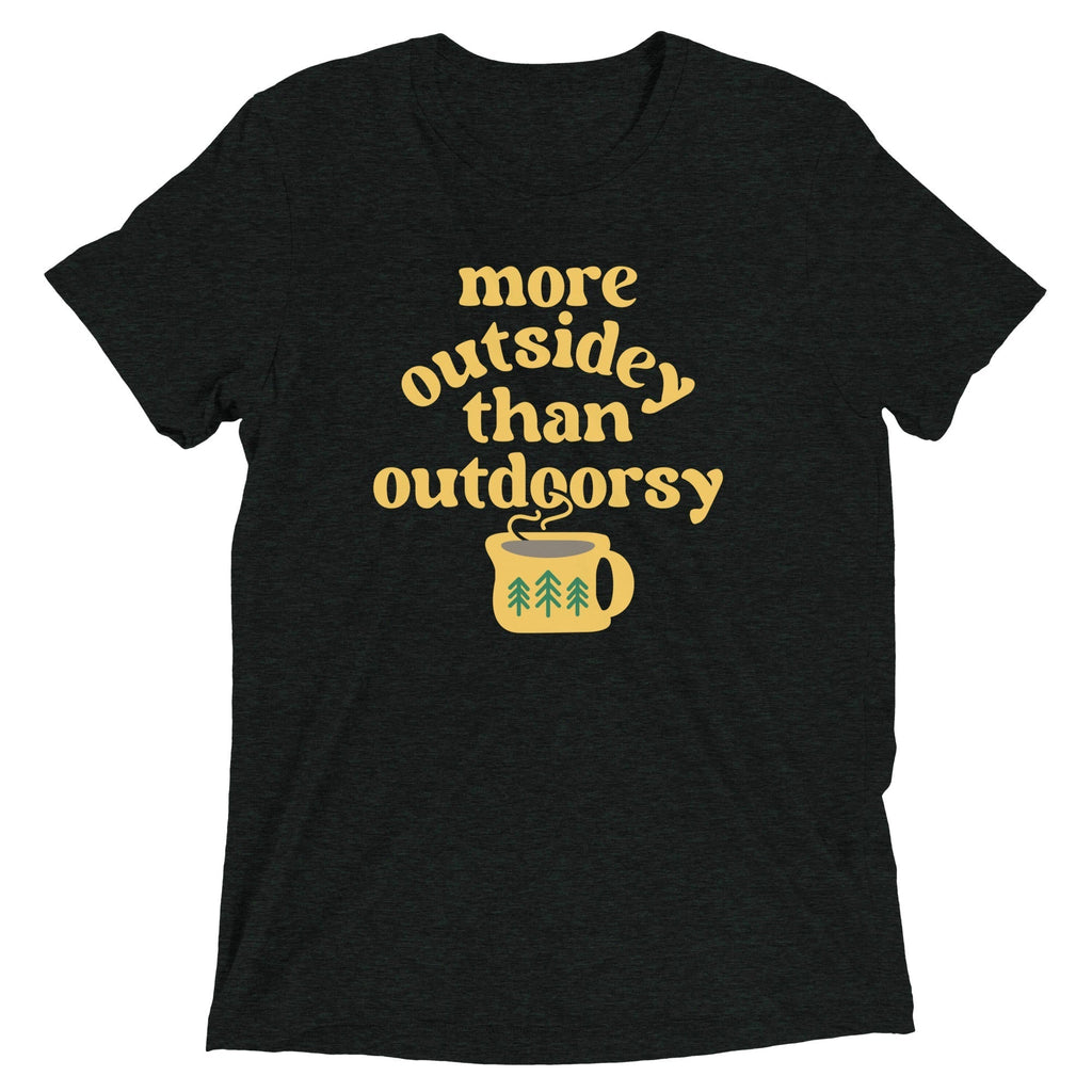More Outsidey Than Outdoorsy Men's Tri-Blend Tee Hoodie, Sweatshirt | PureTeeCo.com (Image 2)