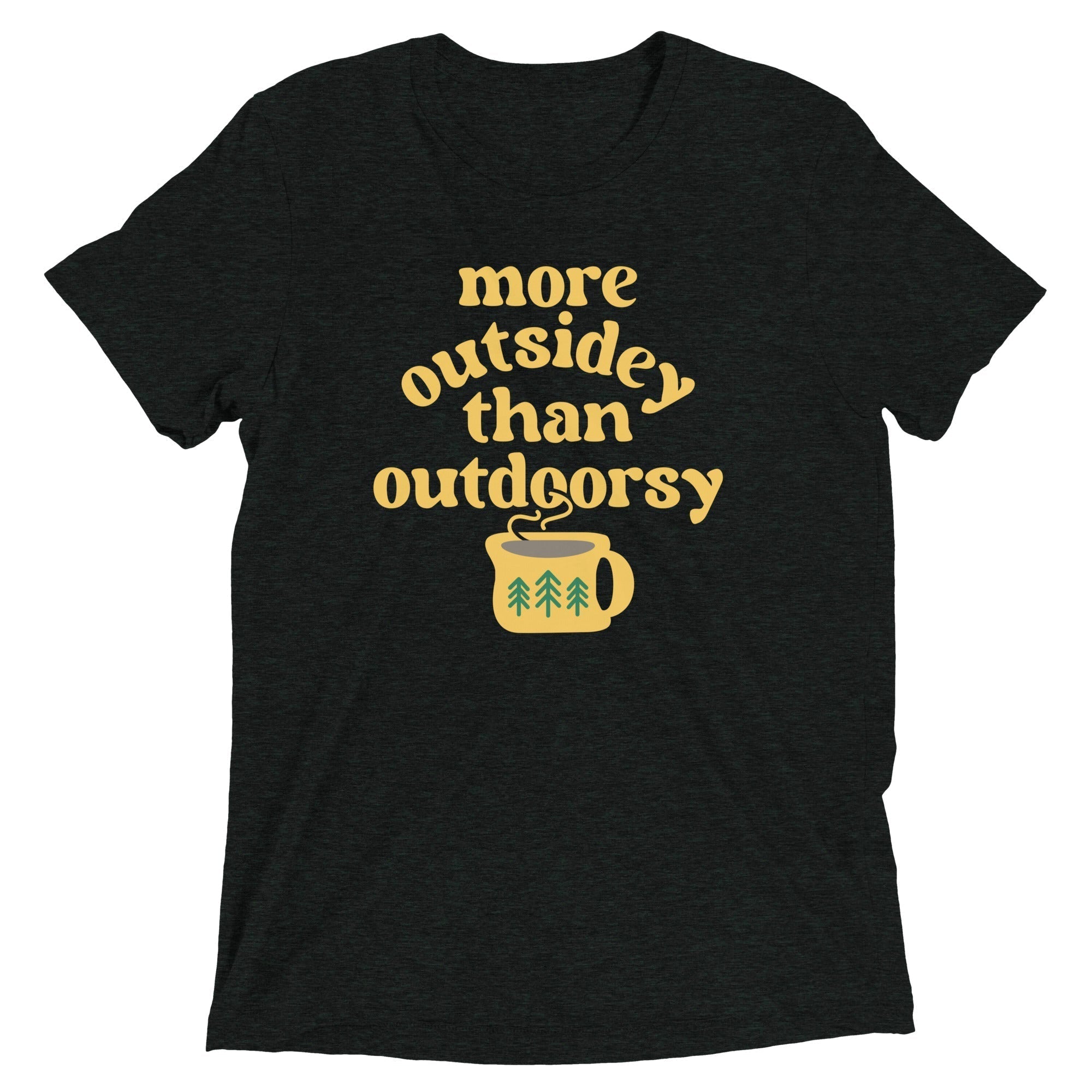 More Outsidey Than Outdoorsy Men's Tri-Blend Tee Hoodie, Sweatshirt | PureTeeCo.com (Image 2)