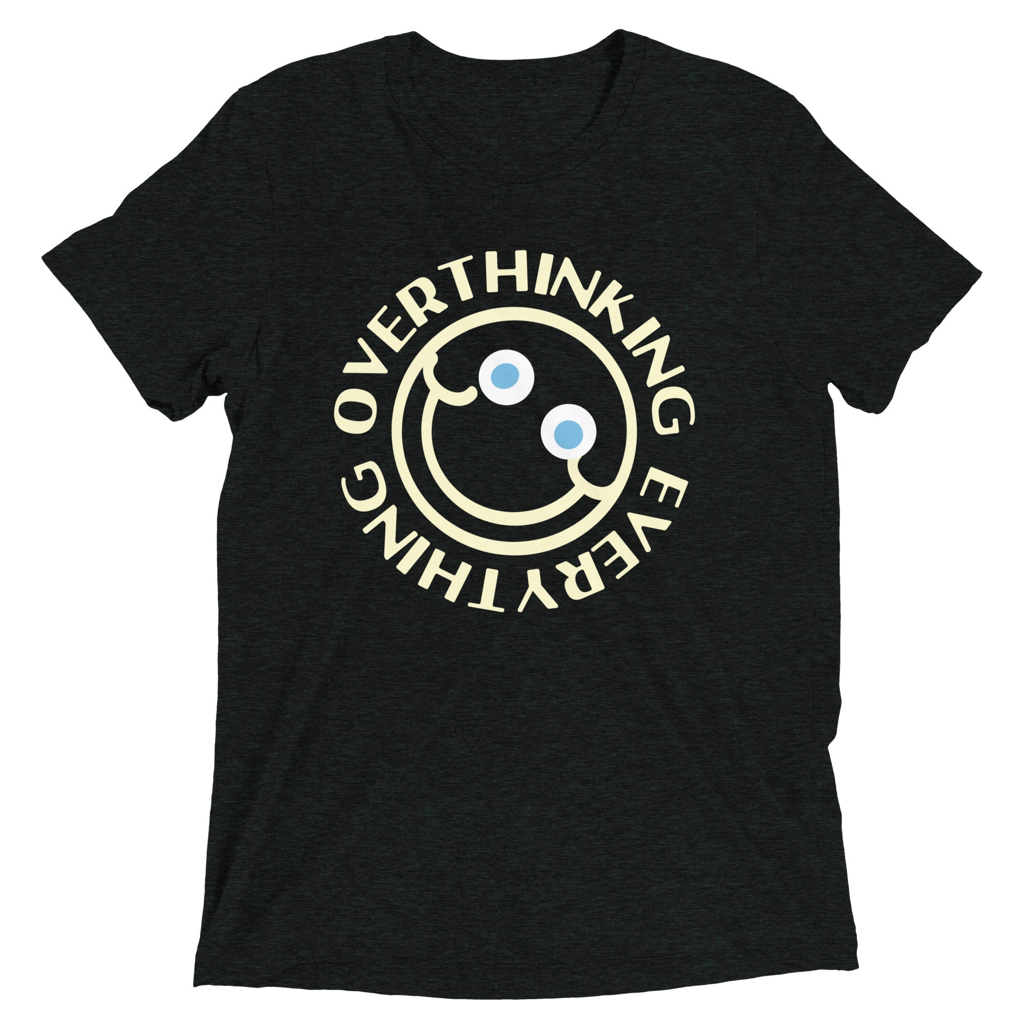 Overthinking Everything Men's Tri-Blend Tee Hoodie, Sweatshirt | PureTeeCo.com (Image 2)