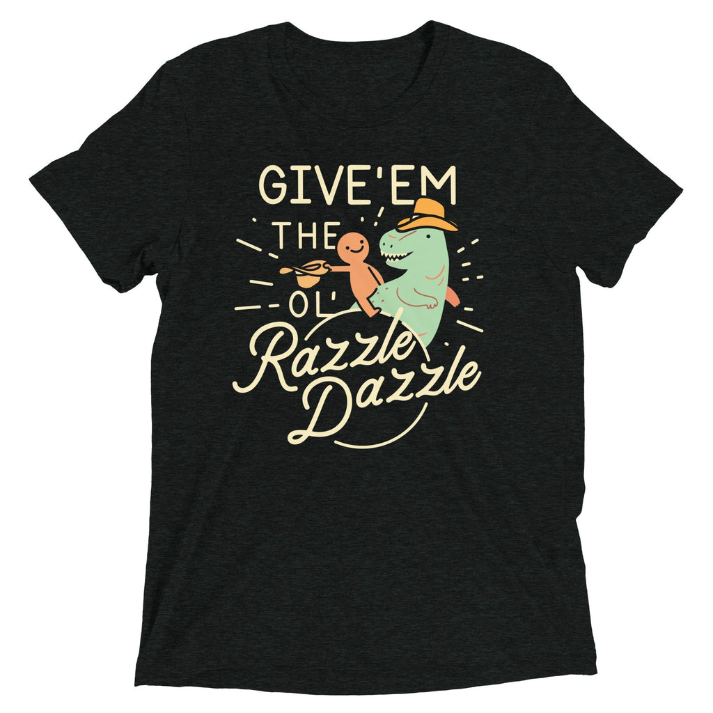 Give'em The Ol' Razzle Dazzle Men's Tri-Blend Tee Hoodie, Sweatshirt | PureTeeCo.com (Image 2)