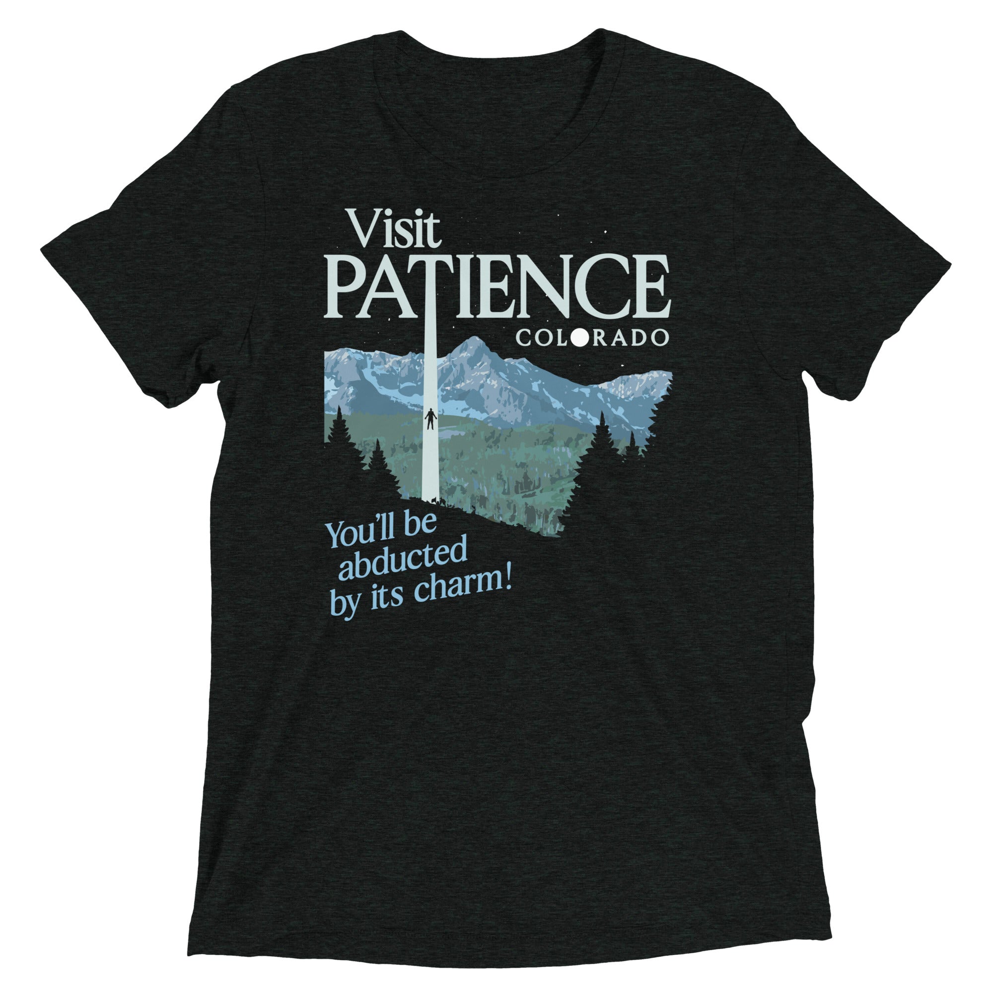 Visit Patience Colorado Men's Tri-Blend Tee Hoodie, Sweatshirt | PureTeeCo.com (Image 3)