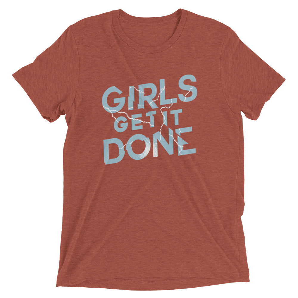 Girls Get It Done Men's Tri-Blend Tee Hoodie, Sweatshirt | PureTeeCo.com (Image 3)
