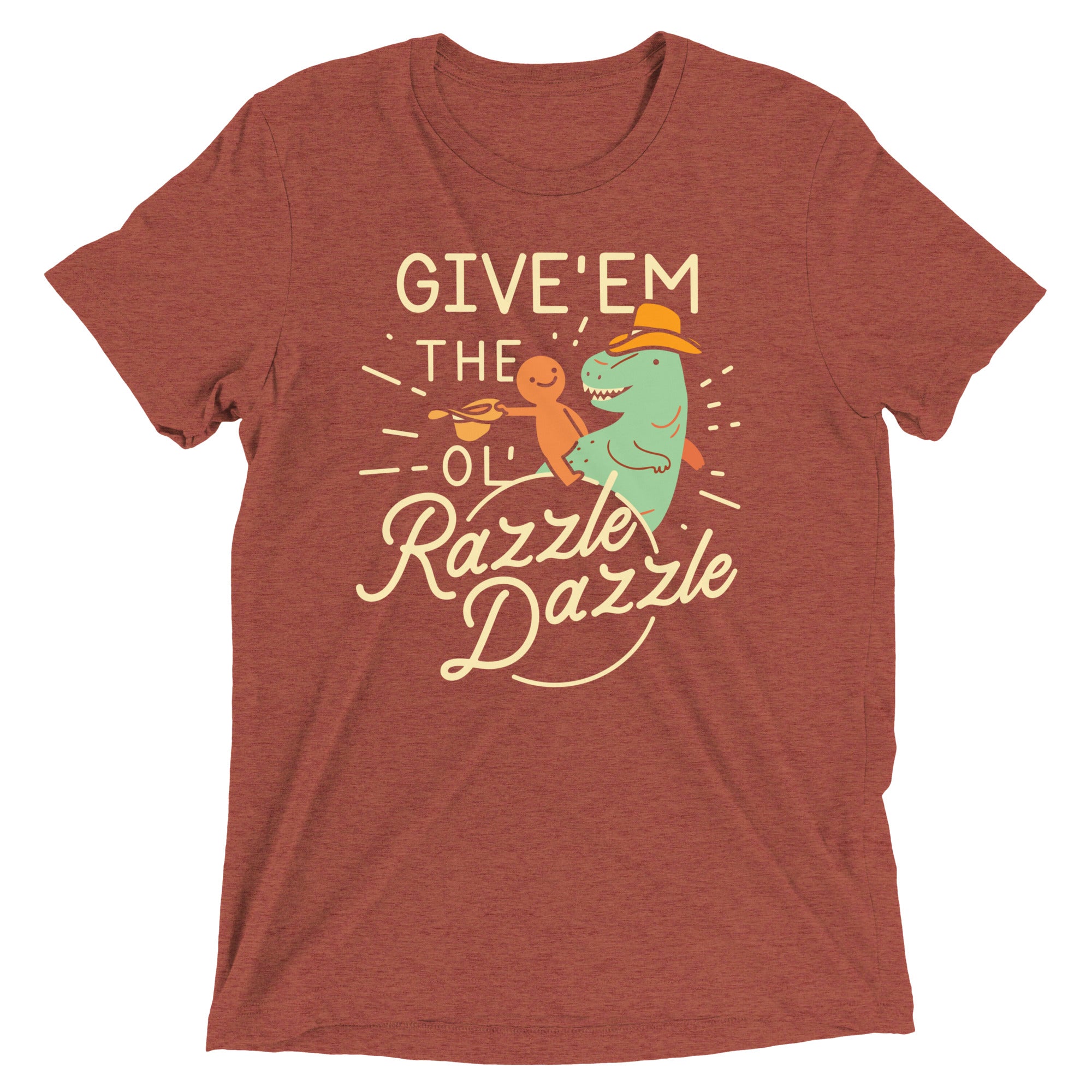 Give'em The Ol' Razzle Dazzle Men's Tri-Blend Tee Hoodie, Sweatshirt | PureTeeCo.com (Image 5)