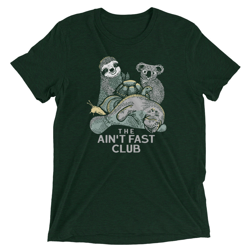 The Ain't Fast Club Men's Tri-Blend Tee Hoodie, Sweatshirt | PureTeeCo.com (Image 2)