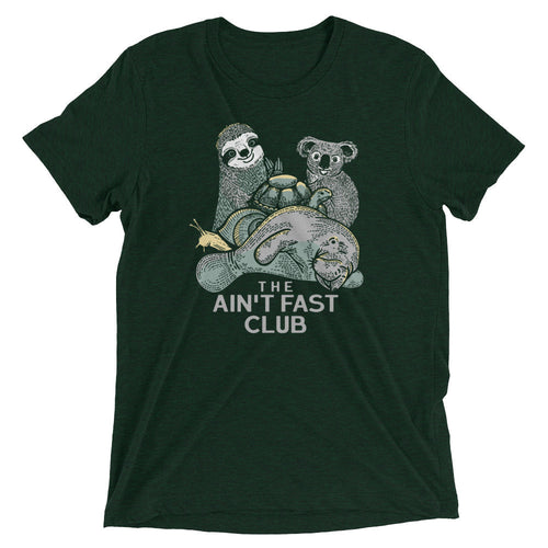 The Ain't Fast Club Men's Tri-Blend Tee Hoodie, Sweatshirt | PureTeeCo.com (Image 2)