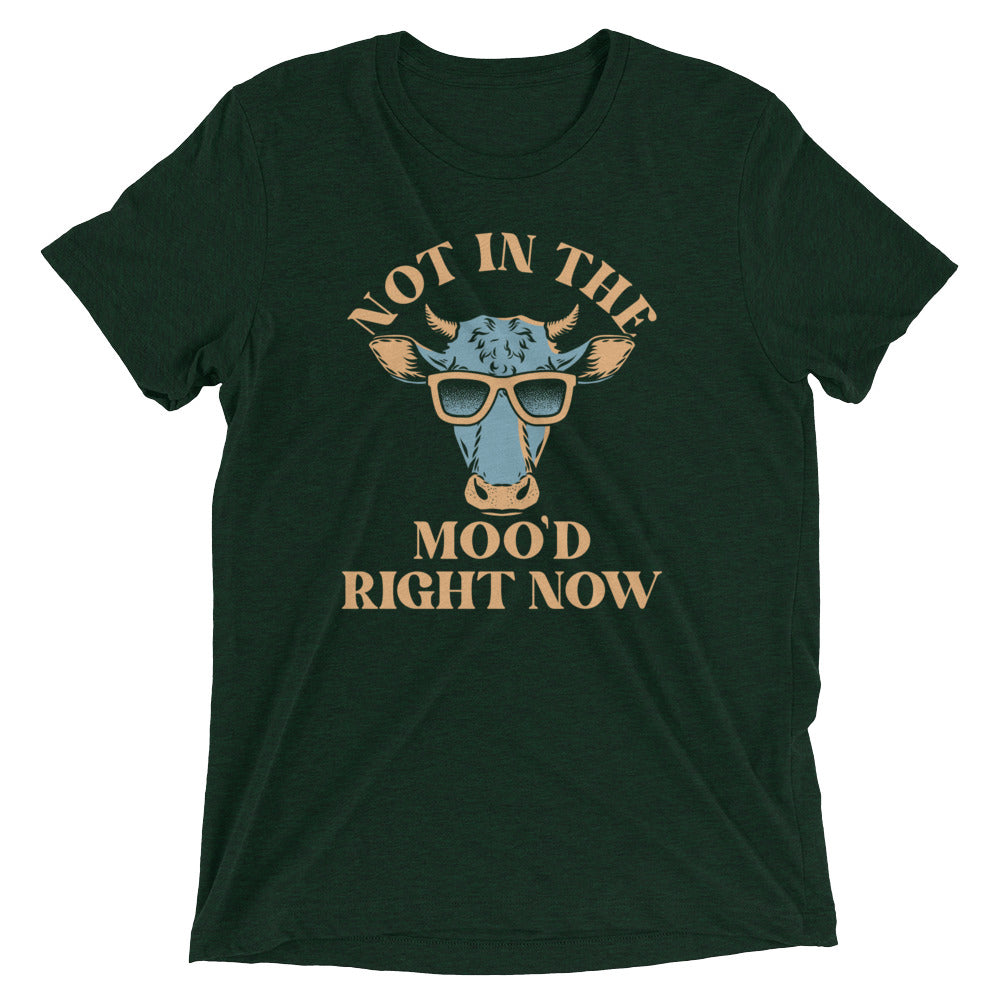 Not In The Moo'd Right Now Men's Tri-Blend Tee Hoodie, Sweatshirt | PureTeeCo.com (Image 3)