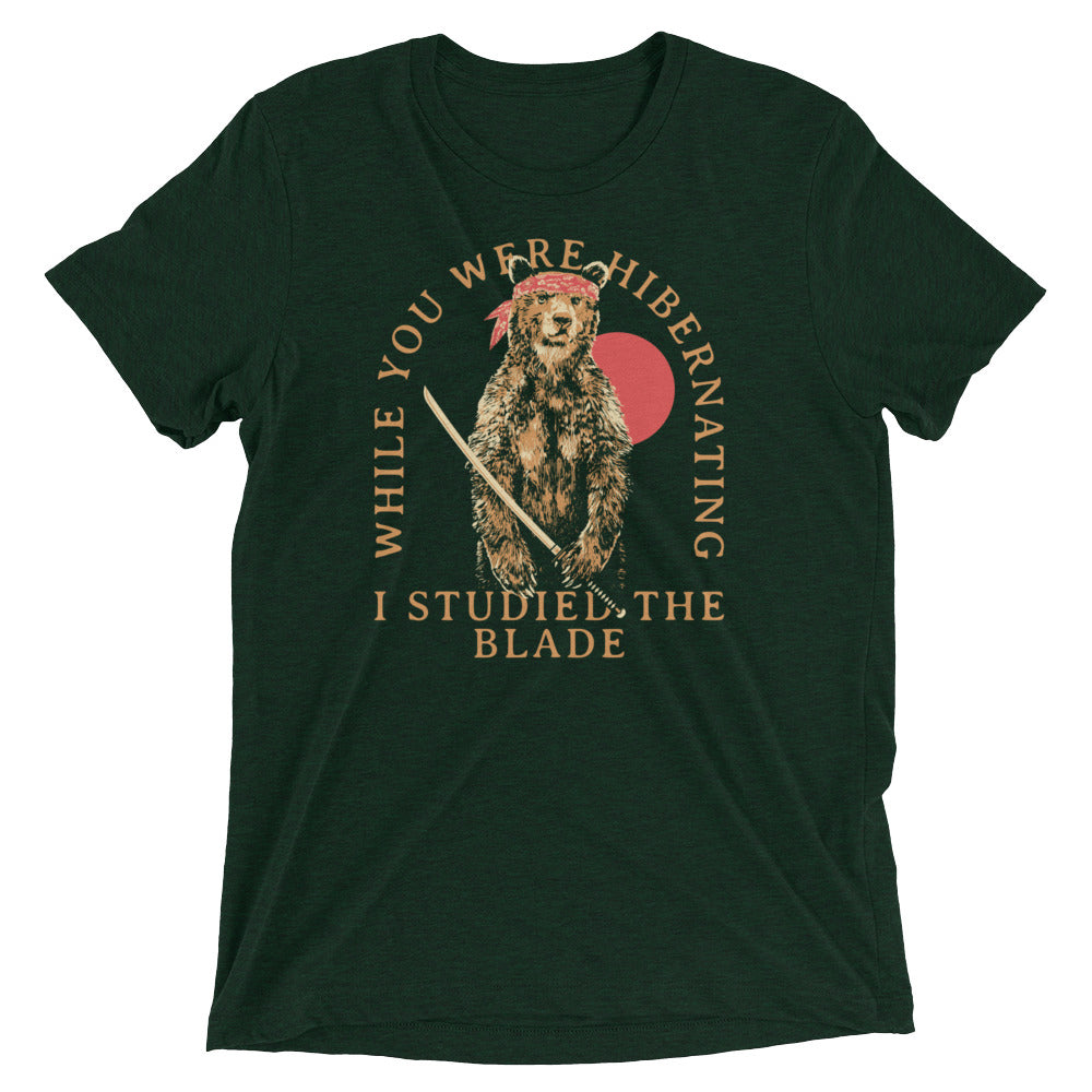 I Studied The Blade Men's Tri-Blend Tee Hoodie, Sweatshirt | PureTeeCo.com (Image 2)