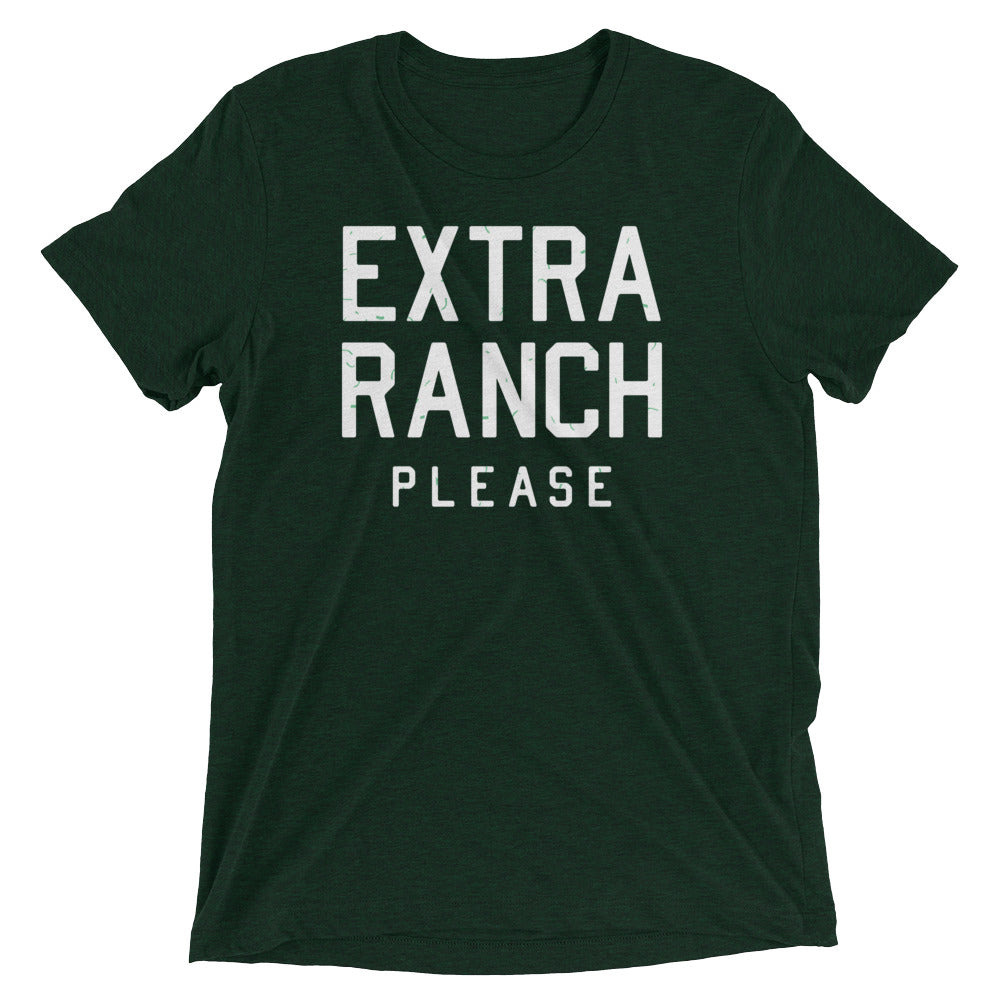 Extra Ranch Please Men's Tri-Blend Tee Hoodie, Sweatshirt | PureTeeCo.com (Image 3)